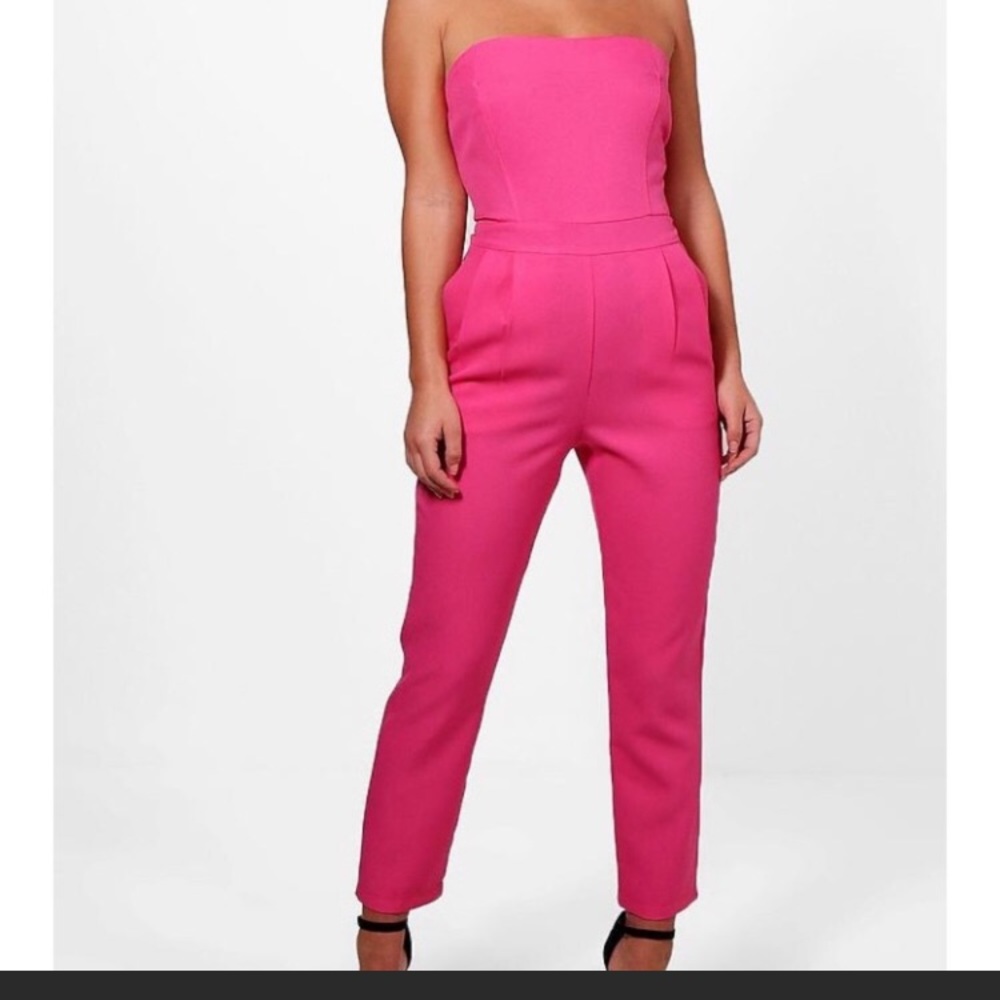 Hot pink petite boohoo jumpsuit